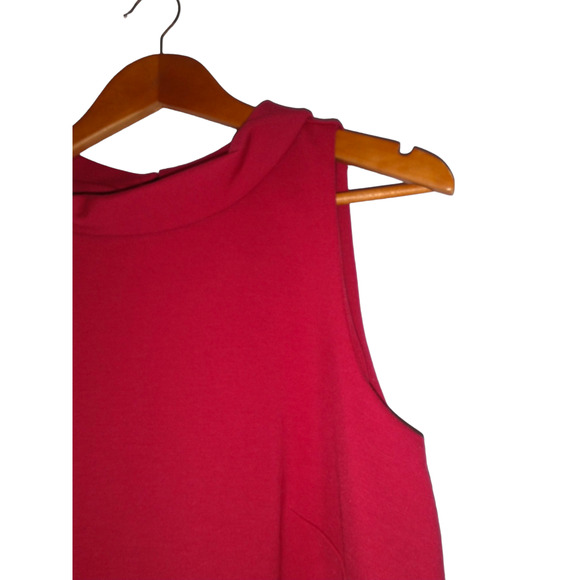 Ann Taylor Petite Sleeveless Dress Red Medium Polished Work Wear Career NWT - Picture 3 of 11
